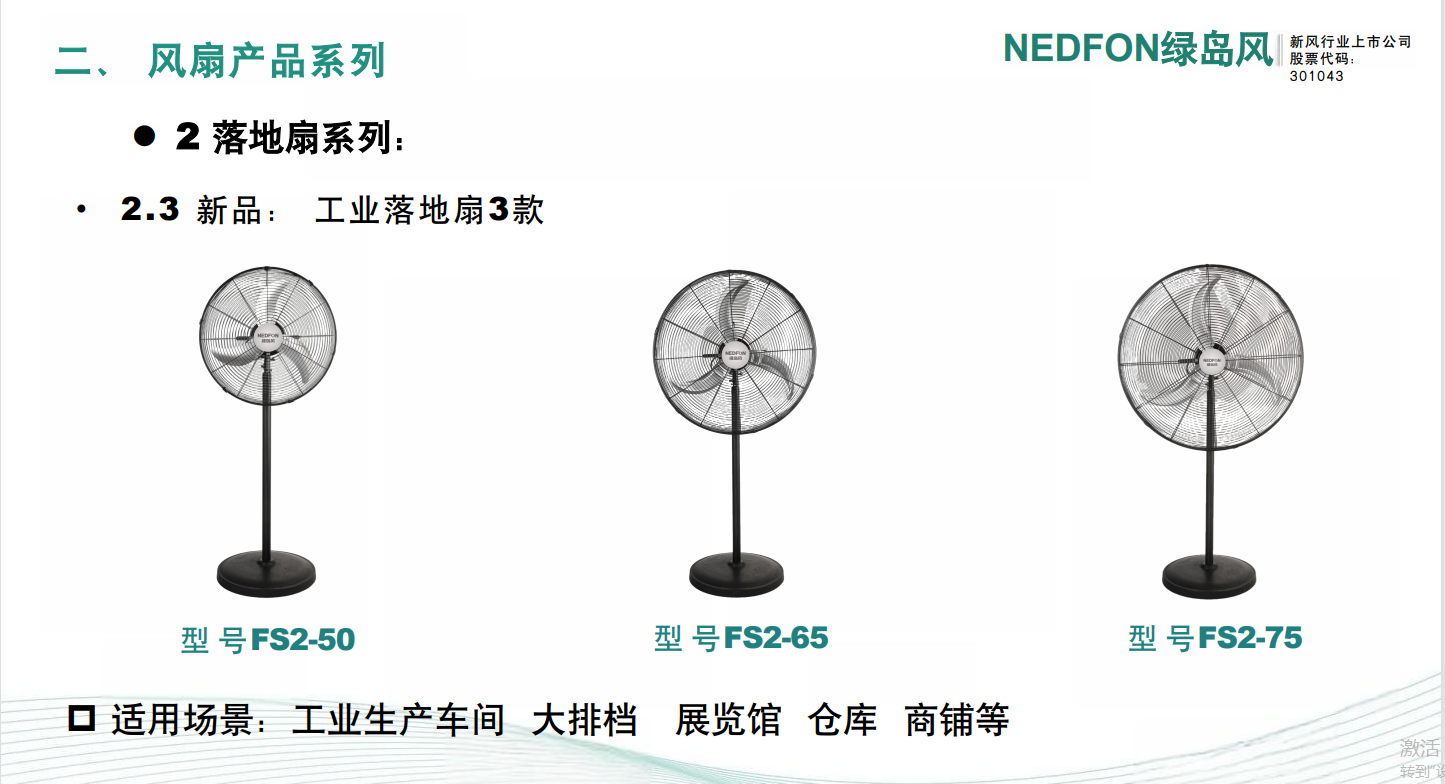 绿岛风落地式工业风扇FS2-50/FS2-65/FS-75